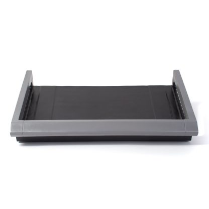 Front of desk stand for MPC Live Mark II with dark gray front hand rest and black sides.