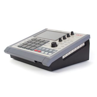 Mpc one retro edition inside ergonomic display riser for beatmakers.