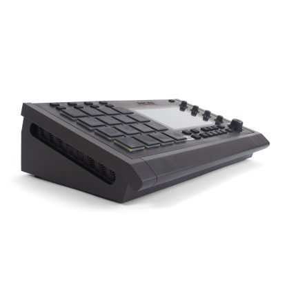 Image of stand for original MPC Live in black and complete side openings for ventilation.