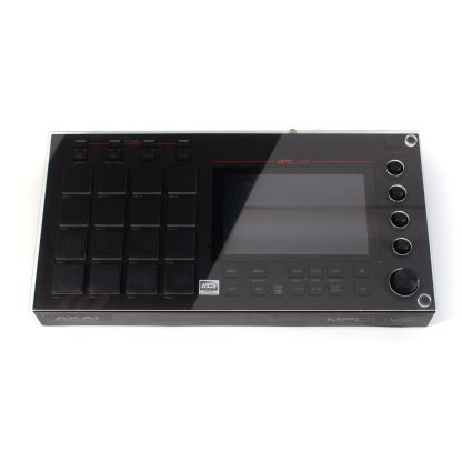 Top view of plexiglass clear dust cover over an akai mpc live mkI