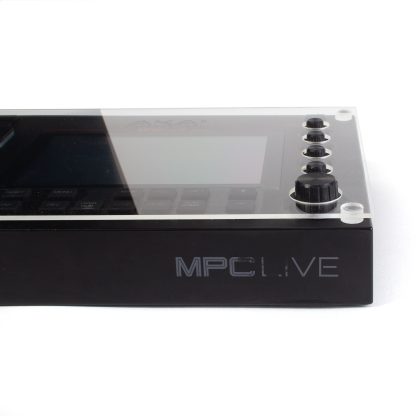 detail of acrylic cnc shaped plastic cover for the akai mpc live.