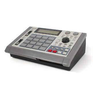 Retro MPC 1000 desk stand in gray and black.