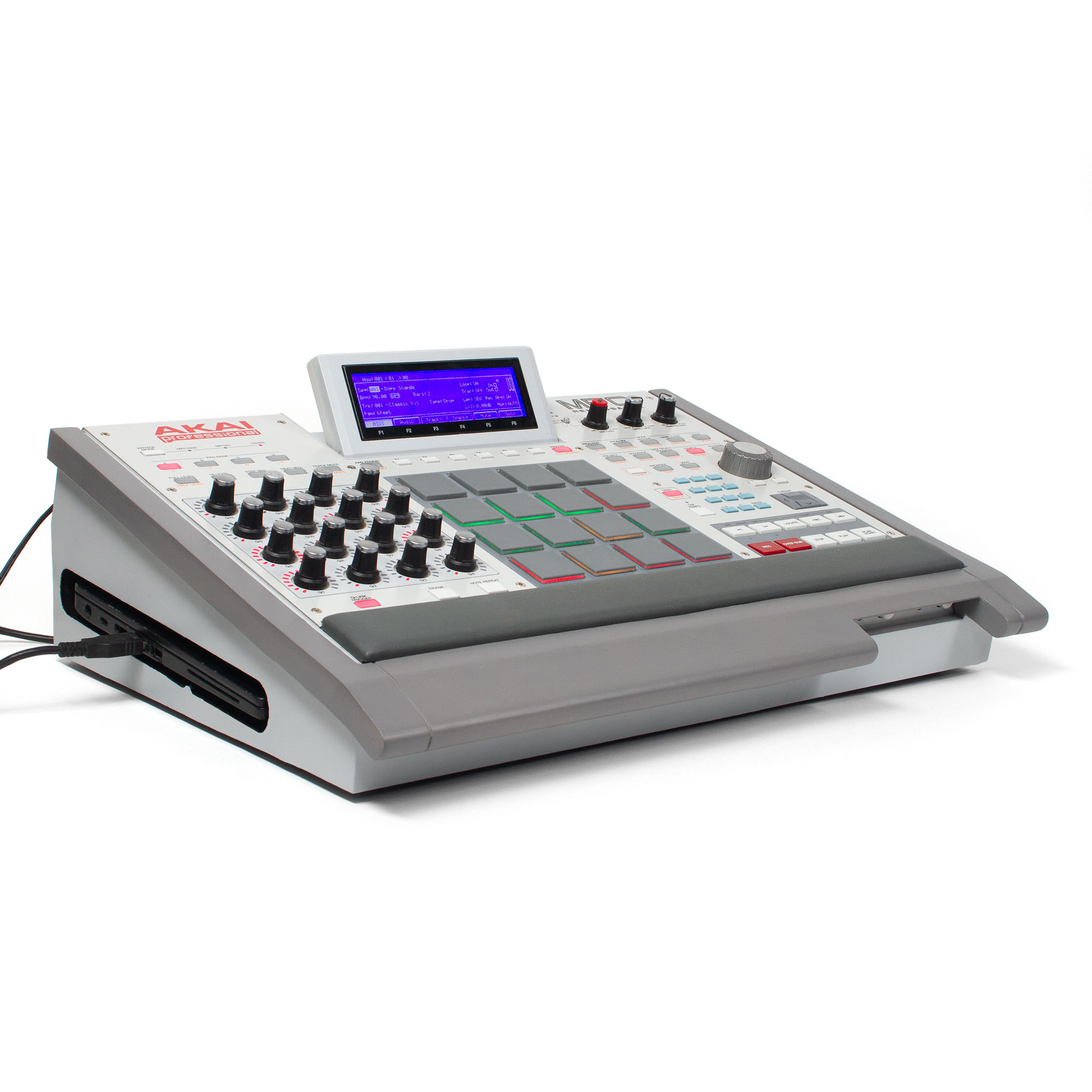 Stand for Mpc Renaissance in two tone gray with retro styling.