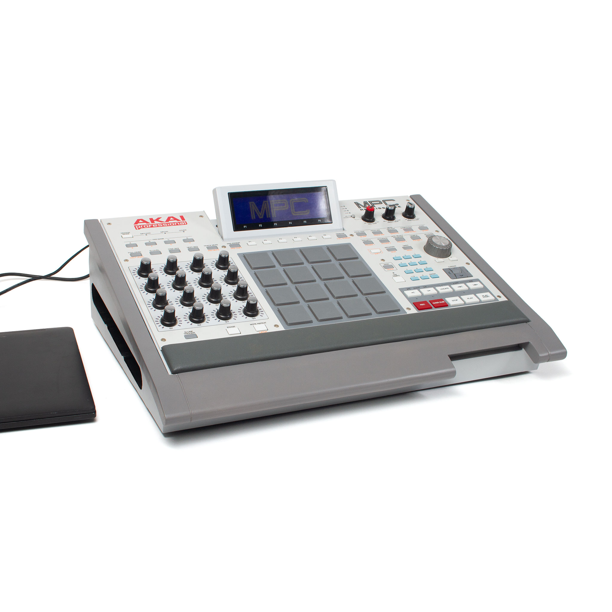 MPC Renaissance in retro desk stand with PC laptop off to the side and slot to store your computer.